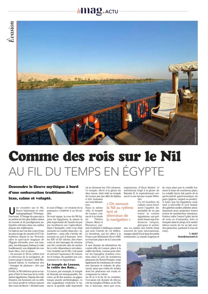 Les Voyages de Pharaon dans Nice Matin et Var Matin page 0001